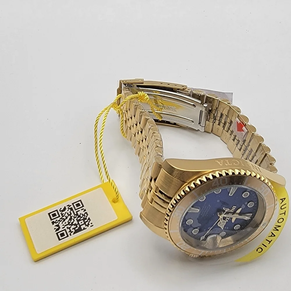 NEW Invicta Pro Diver Navigator Automatic Men's Watch 42mm Gold Blue Dial 30097